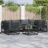 Image de vidaXL Vidaxl Ensemble De Canapé De Jardin 6 Pcs Noir Aluminium