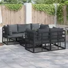 Image de Vidaxl Ensemble De CanapÃ© De Jardin 6 Pcs Noir 70 X 70 X 32 Cm