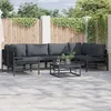 Image de vidaXL Vidaxl Ensemble De Canapé De Jardin 7 Pcs Anthracite Acier