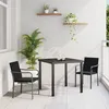 Image de Ensemble De Salle Ã Manger De Jardin 3 PiÃ¨ces Avec Coussins En Rotin Noir 3379051