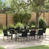 Image de Ensemble De Salle Ã Manger De Jardin 9 PiÃ¨ces Avec Des Coussins En Poly Rattan Noir