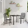 Image de Vidaxl Ensemble De Salle Ã Manger De Jardin 3 PiÃ¨ces Noir Corde De Coton Et Acier