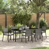 Image de Vidaxl Ensemble De Salle Ã Manger Jardin 7 PiÃ¨ces Gris Rotin Pe