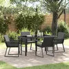 Image de vidaXL Ensemble de dining de jardin 5 piÃ¨ces avec coussins Noir Rattan poly