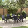 Image de Vidaxl Ensemble De Salle Ã Manger De Jardin 7 PiÃ¨ces En Rattan Poly Noir