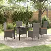 Image de Vidaxl Ensemble De Salle Ã Manger De Jardin 5 PiÃ¨ces Avec Coussins Rattan Poly Gris