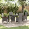 Image de vidaXL Set de salle Ã  manger de jardin de 5 piÃ¨ces avec coussins Gris Rotin synthÃ©tique
