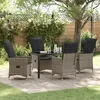 Image de Vidaxl Ensemble De Jardin 5 PiÃ¨ces Avec Coussins En Poly Rattan Gris