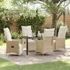 Image de Vidaxl Ensemble De Salle Ã Manger De Jardin 5 PiÃ¨ces Avec Coussins Beige En Poly Rattan