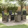 Image de vidaXL Ensemble de 5 piÃ¨ces de salle Ã  manger de jardin avec coussins en rattan poly gris
