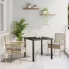 Image de Vidaxl Ensemble De Salle Ã Manger De Jardin 3 PiÃ¨ces Avec Coussins En Rattan Poly Beige