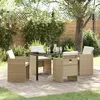 Image de Vidaxl Ensemble De Repas De Jardin 5 PiÃ¨ces Avec Coussins Beige En Poly Rattan