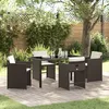 Image de Vidaxl Ensemble De Salle Ã Manger De Jardin 5 PiÃ¨ces Avec Coussins Marron Poly Rattan