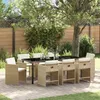 Image de Vidaxl Ensemble De Salle Ã Manger De Jardin De 9 PiÃ¨ces Avec Coussins Beige En Rotin Poly