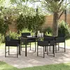 Image de Vidaxl Ensemble De Salle Ã Manger De Jardin Avec Coussins Noir Rattan Poly