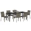 Image de Vidaxl Ensemble De Salle Ã Manger Jardin 7 PiÃ¨ces Avec Coussins Gris Poly Rattan