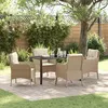 Image de vidaXL Set de salle Ã  manger de jardin 5 piÃ¨ces avec coussins beige poly rattan