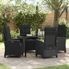 Image de vidaXL Set de 5 piÃ¨ces de salle Ã  manger de jardin Noir Poly Rotin