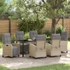 Image de Vidaxl Ensemble De Jardin 7 PiÃ¨ces Beige Rattan Poly