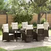Image de Vidaxl Ensemble De Salle Ã Manger De Jardin 7 PiÃ¨ces Avec Coussins Marron Poly Rattan