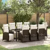 Image de Vidaxl Ensemble De Salle Ã Manger De Jardin 9 PiÃ¨ces En Rattan Poly Brun