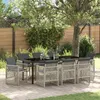 Image de Vidaxl Ensemble De Salle Ã Manger De Jardin 9 PiÃ¨ces Avec Coussins En Rotin Poly LÃ©ger