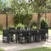 Image de Vidaxl Ensemble De Salle Ã Manger De Jardin De 9 PiÃ¨ces Avec Coussins Noir En Rattan Pe