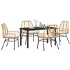 Image de Vidaxl Ensemble De Salle Ã Manger De Jardin 5 PiÃ¨ces Avec Coussins Marron Poly Rattan