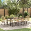 Image de vidaXL Set de salle Ã  manger de jardin 9 piÃ¨ces avec coussins brun poly rattan