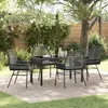 Image de Vidaxl Ensemble De Salle Ã Manger De Jardin 5 PiÃ¨ces Avec Coussins Noir Rattan Poly