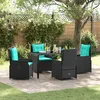 Image de Vidaxl Ensemble De Jardin 5 PiÃ¨ces En Poly Rattan Noir