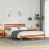 Image de vidaXL Cadre de lit Marron cire 140 x 210 cm Bois de pin massif