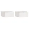 Image de vidaXL Table de Nuit Murale avec tiroir 2 pcs Blanc 37 x 35 x 18,5 cm