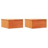 Image de vidaXL Table de Nuit Murale 2 pcs Marron cire 37 x 35 x 18,5 cm