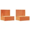 Image de vidaXL Table de Nuit Murale 2 pcs Marron cire 42 x 32,5 x 40 cm