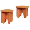 Image de vidaXL Ensemble de tables basses 2 pcs Marron cire 39,5 x 39,5 x 30 cm