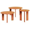 Image de vidaXL Ensemble de tables basses 3 pcs Marron cire 47,5 x 47,5 x 27 cm