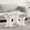 Image de vidaXL Ensemble de tables basses 3 pcs Blanc 46 x 46 x 47 cm