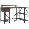Image de Vidaxl Bureau ChÃªne Marron 120 X 79 X 86.5 Cm Bois D'ingÃ©nierie