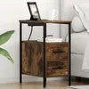 Image de Vidaxl Armoires De Chevet Avec Tiroir 2 Pcs ChÃªne FumÃ© 30 X 48 X 61 Cm