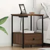 Image de vidaXL Table de nuit avec station de chargement 2 pcs ChÃªne marron
