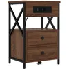 Image de vidaXL Vidaxl Cabinet De Chevet Avec Tiroir Chêne Marron 40 X 31 X 60 Cm