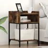 Image de vidaXL Vidaxl Cabinet De Chevet Chêne Fumé 40 X 40 X 61 Cm Bois D'ingénierie
