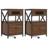 Image de vidaXL Armoires de chevet 2 pcs ChÃªne marron 40 x 31 x 60 cm