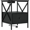 Image de vidaXL Cabinet de chevet avec tiroir ChÃªne noir 41.5 x 40.5 x 55 cm