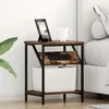 Image de Vidaxl Cabinet De Chevet ChÃªne FumÃ© 38 X 30 X 48 Cm Bois D'ingÃ©nierie