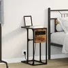 Image de Vidaxl Table De Chevet ChÃªne FumÃ© 41.5 X 26 X 60.5 Cm