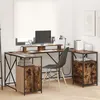 Image de Vidaxl Bureau ChÃªne FumÃ© 182 X 101 X 87.5 Cm Bois D'ingÃ©nierie