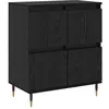 Image de vidaXL Buffet avec stockage avec porte Noir 60 x 35 x 70 cm Bois d'ingÃ©nierie