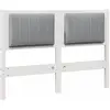 Image de vidaXL vidaXL Tête de lit capitonnée Blanc 120 cm Bois de pin massif et tissu